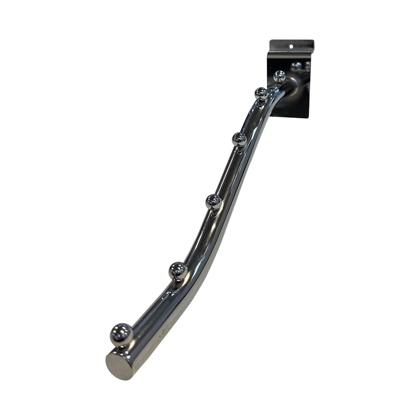 Gancio broche obliqua 35cm cromato per pannello dogato