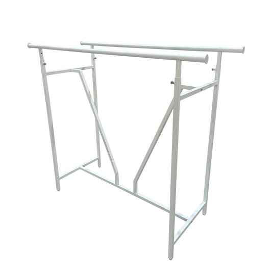 Espositore appendiabiti doppio regolabile in altezza in metallo nero o bianco Stand per negozi di abbigliamento