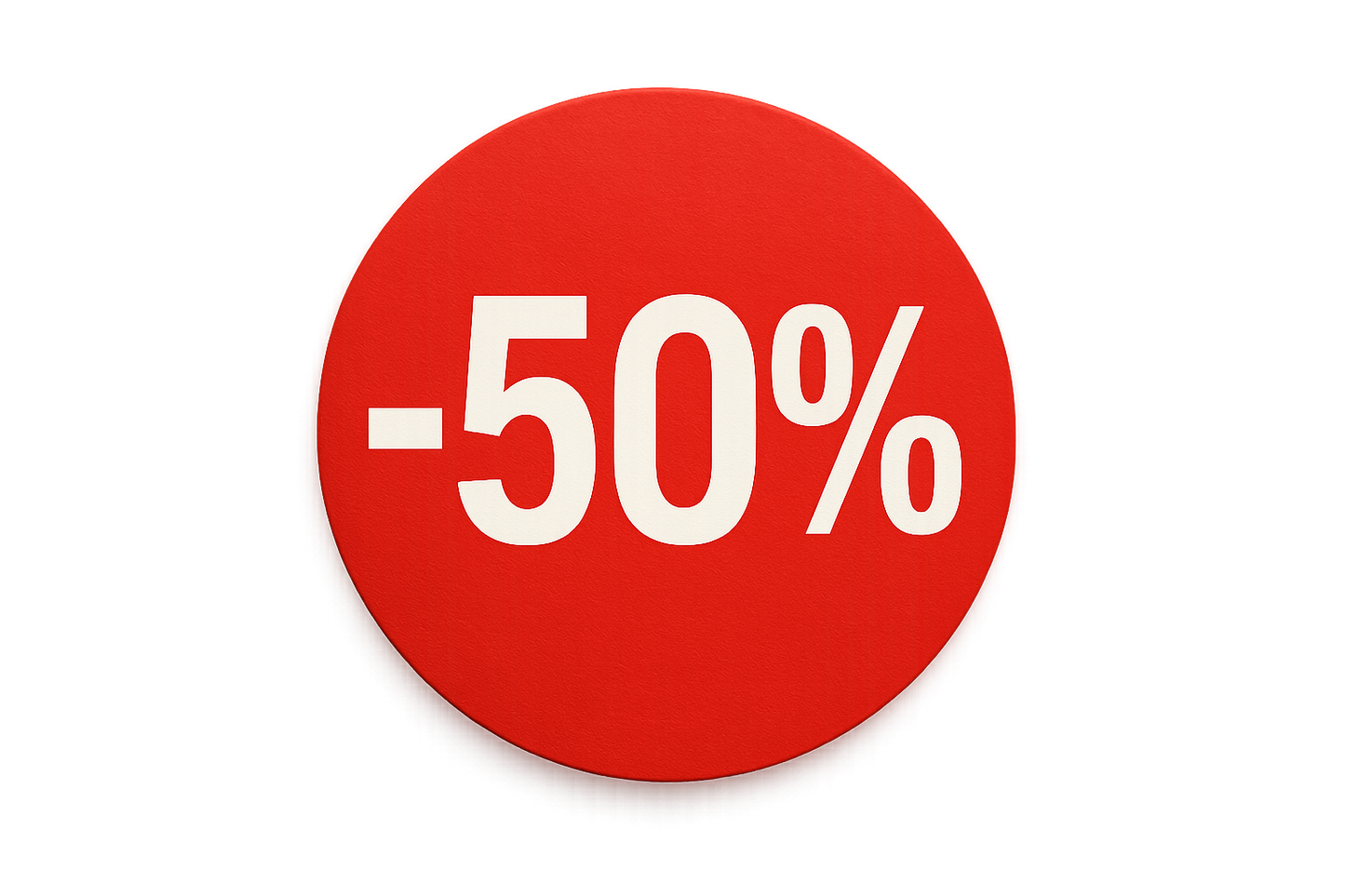 etichetta rotonda scritta -50%