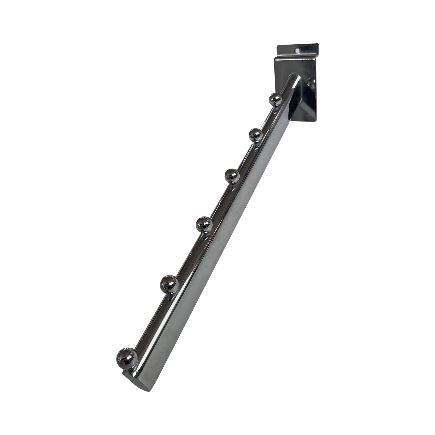 Gancio broche obliqua 25 gradi 34cm cromato per pannello dogato
