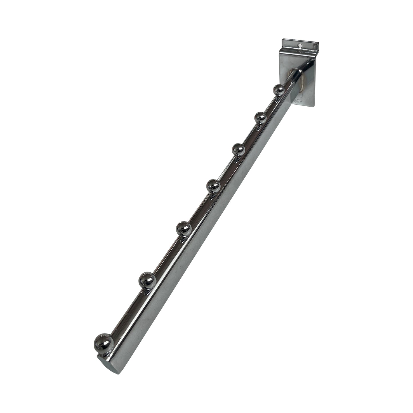 Gancio broche obliqua 10 gradi 40cm cromato per pannello dogato