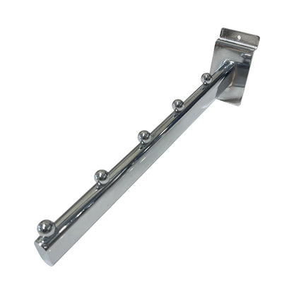 Gancio broche obliqua 15 gradi 30cm cromato per pannello dogato