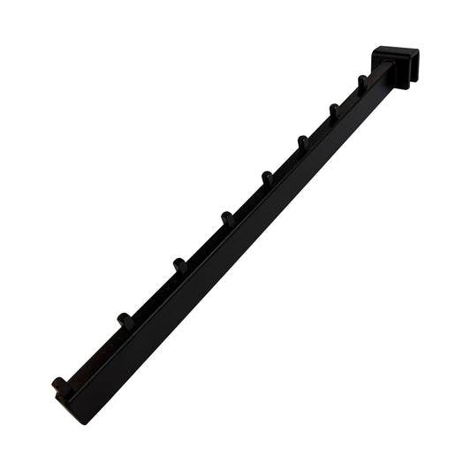 Gancio Broche Inclinato in Ferro Nero con 8 Palline per Barra Dritta da 1,5 cm 5pz