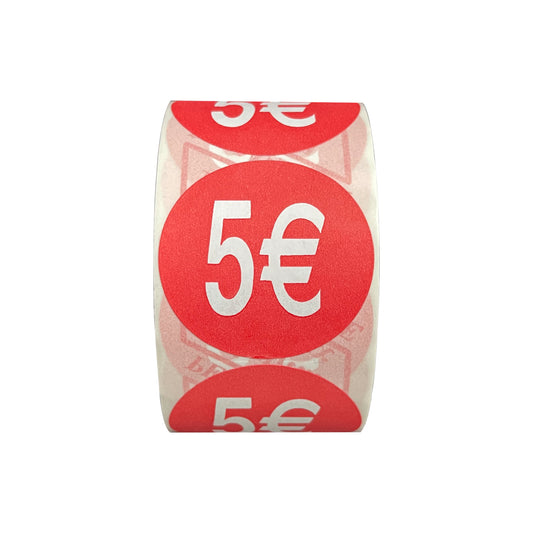 1 Rotolo Bollino Etichette 5€