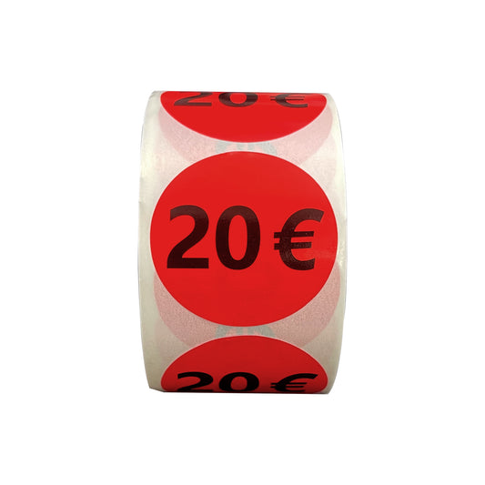 1 Rotolo Bollino Etichette 20€
