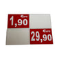 Cartelli Prezzi Plastificati Formato A5 Bifacciali Fondo rosso retro area scrivibile 1 Pezzo