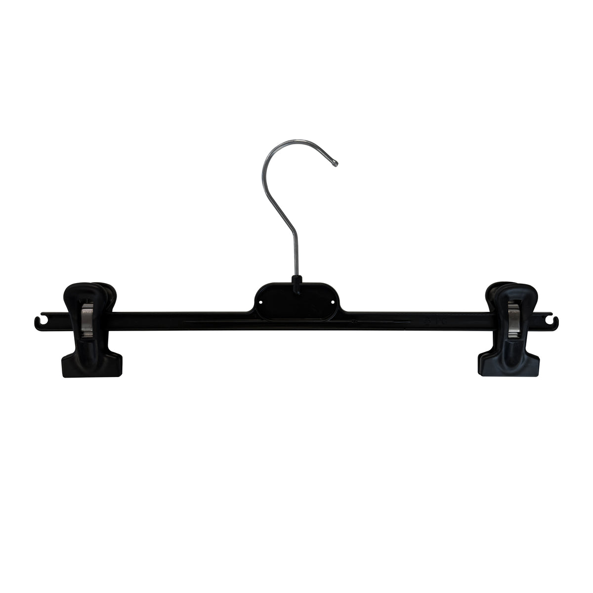 Gruccia nera per pantaloni con pinze regolabili 36 cm