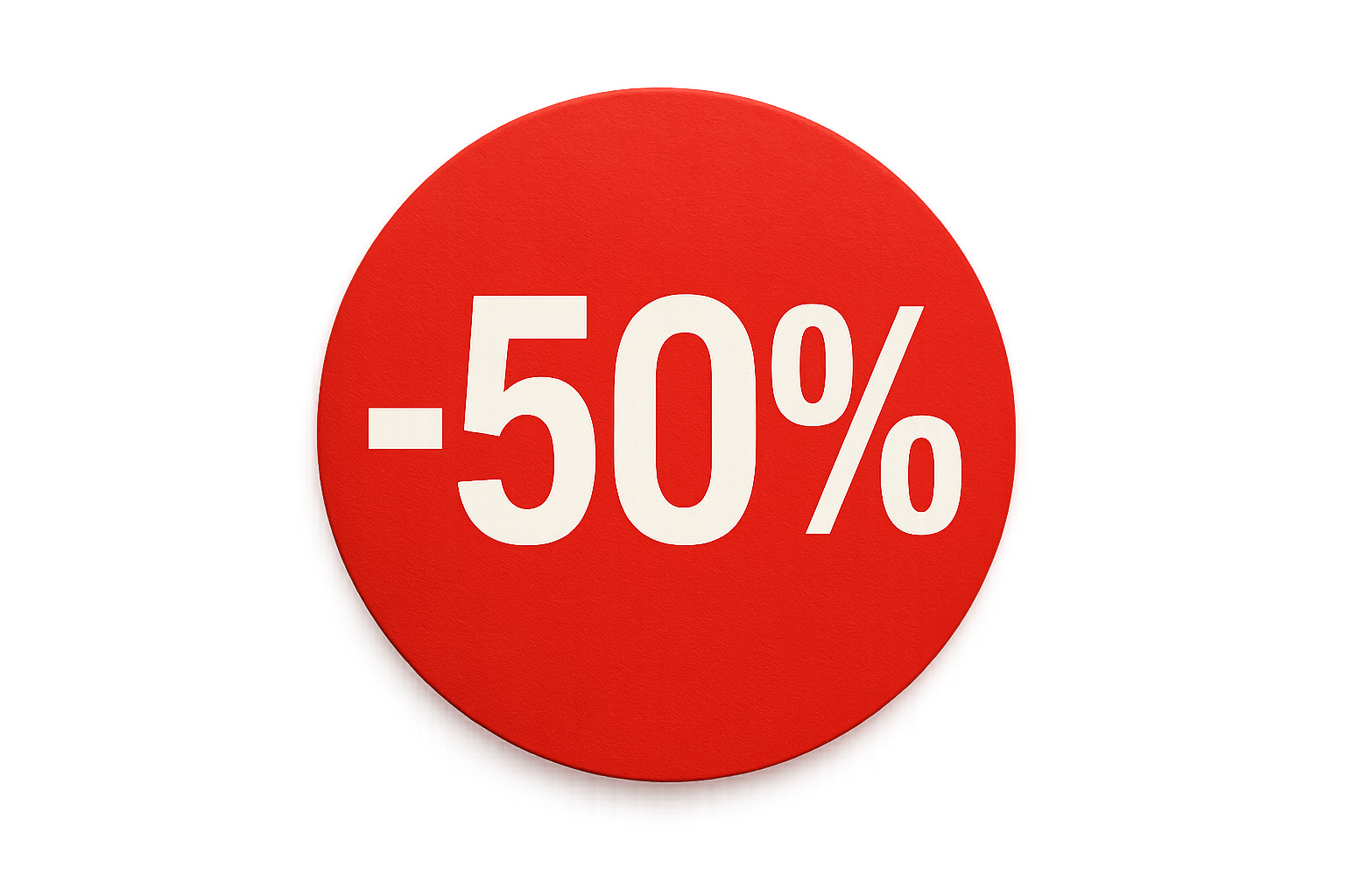 etichetta rotonda scritta -50%