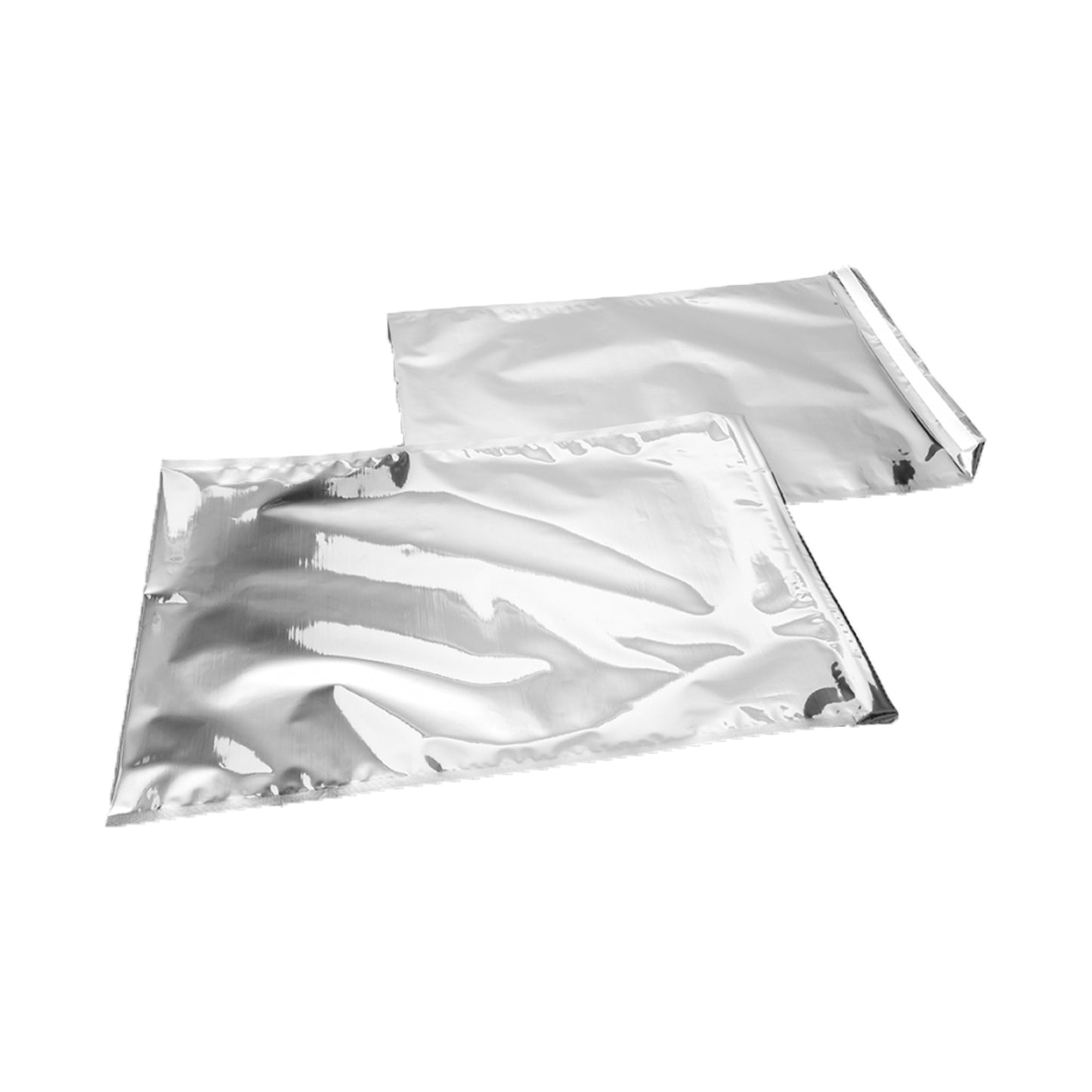Busta regalo metallizzata con chiusura adesiva – colore argento Confezione 50 pezzi