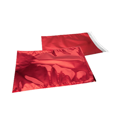 Busta regalo metallizzata con chiusura adesiva – colore rosso Confezione 50 pezzi