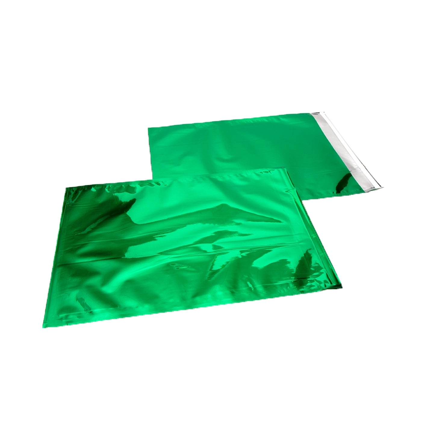 Busta regalo metallizzata con chiusura adesiva – colore verde Confezione 50 pezzi